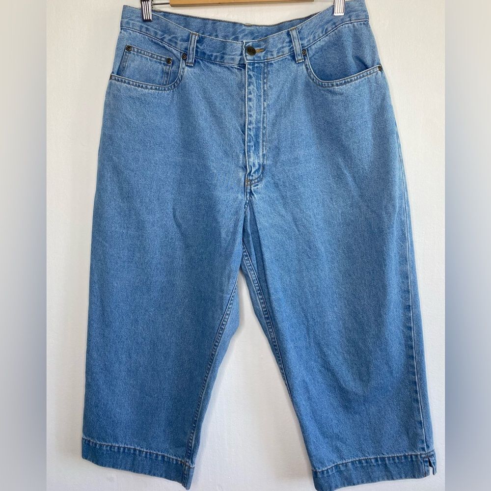 VTG L.L.Bean Cropped Jeans Medium Wash Size 16P relaxed fit